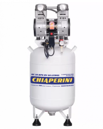 Motocompressor odontológico 10 pcm 60 litros sem óleo – Chiaperini MC 10 BPO RV 60 L