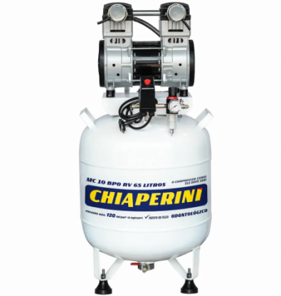 Motocompressor odontológico 10 pcm 65 litros sem óleo – Chiaperini MC 10 BPO RV 65 L