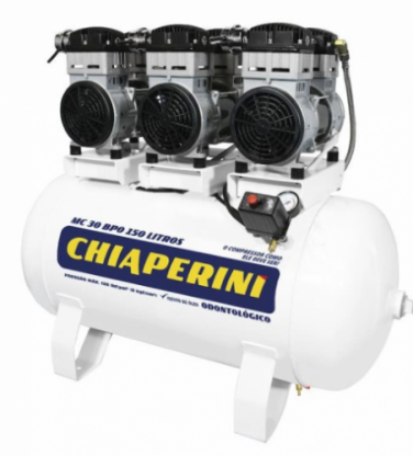 Motocompressor odontológico 30 pcm 150 litros sem óleo – Chiaperini MC 30 BPO RV 150 L